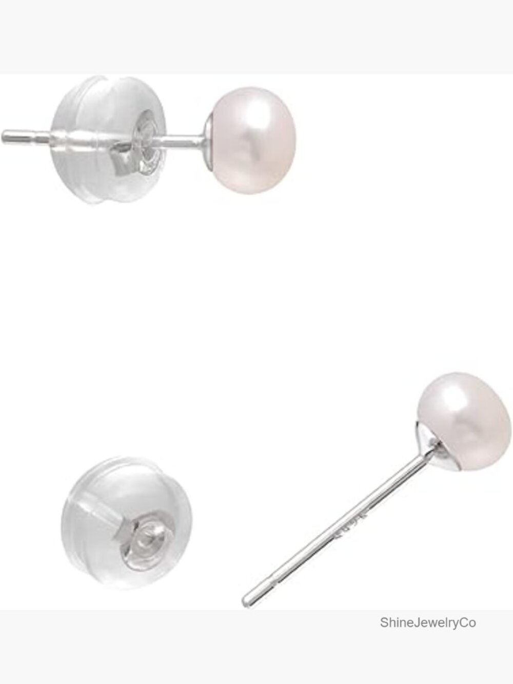 Genuine Freshwater Pearl Stud Earrings 4-8mm 925 Sterling Silver Posts